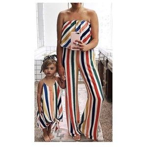 Mommy & Me matching rainbow striped outfit